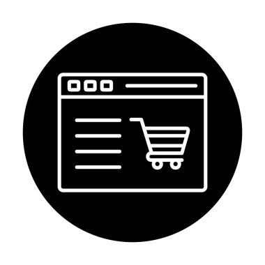 Alışveriş sitesi simgesinin vektör illüstrasyonu