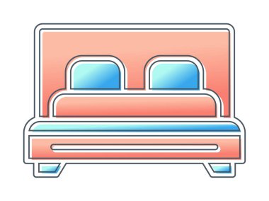 yastıklı yatak vektör simgesi modern basit tasarım