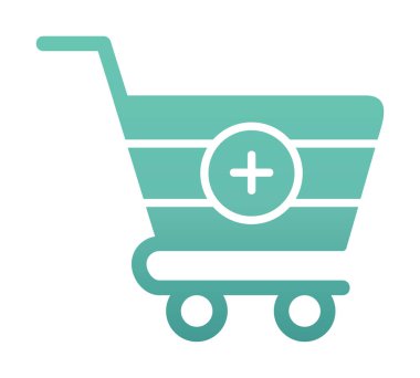 Cart alışveriş simgesine basit Ekle, vektör illüstrasyonu