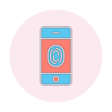 parmak izi kutsal kişilerin resmi, vektör çizim ile Smartphone 