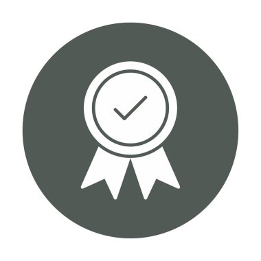 Onaylanmış madalya simgesi, vektör illüstrasyonu.