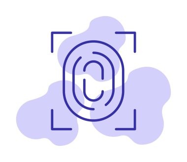 Parmak izi web simgesi vektör illüstrasyonu