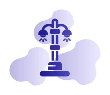 sokak ışığı çizgi simgesi, vektör illüstrasyonu