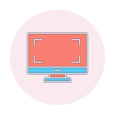 bilgisayar izleme simgesi, vektör illüstrasyonu basit tasarım