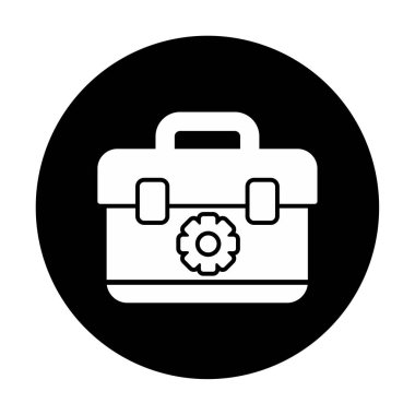 Araç takımı, araç kutusu düz simgesi, vektör illüstrasyonu