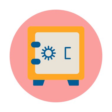 Güvenli simge, loker işareti, vektör illüstrasyonu