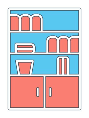 Dolap simgesi, vektör illüstrasyonu basit tasarım