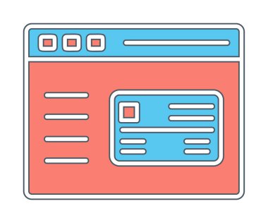 Basit Web Ödeme simgesi, vektör illüstrasyonu