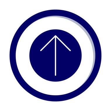 Yukarı ok simgesi, vektör illüstrasyonu, arayüz için düz tasarım 