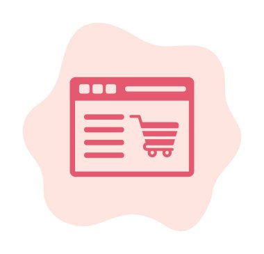 Alışveriş sitesi simgesinin vektör illüstrasyonu