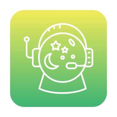 Beyaz arkaplanda Astronot Miğferi vektör çizimi