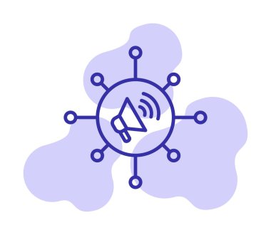 Viral Pazarlama web simgesi vektör illüstrasyonu