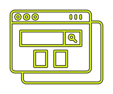 tarayıcı web sayfası simgesi, vektör illüstrasyonu