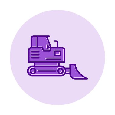 Buldozer simgesi vektör logosu illüstrasyonu