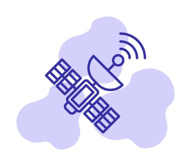 Uydu Simgesi, vektör illüstrasyonu