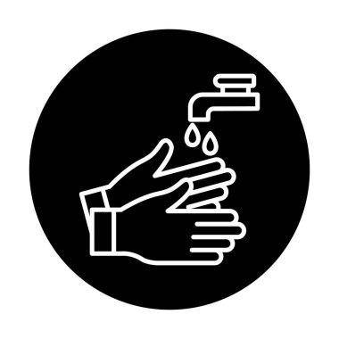 Basit El Yıkama simgesi, vektör illüstrasyonu