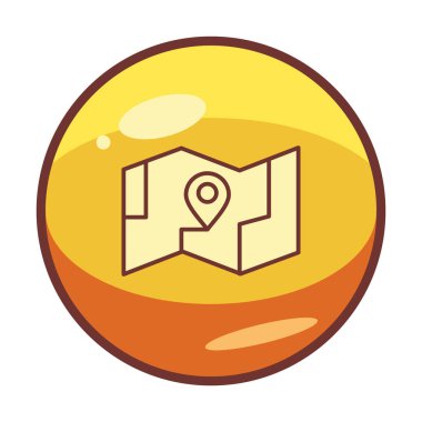 GPS konum vektörü simgesine sahip harita