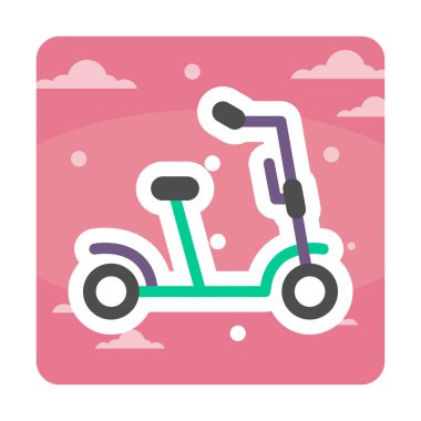 Scooter simgesi vektör illüstrasyonunu tekmele