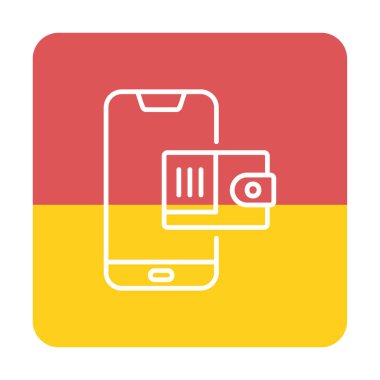 m-cüzdan vektör çizim tasarım ile Smartphone aygıtı