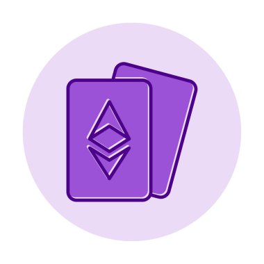 ethereum kartları simgesi, vektör illüstrasyonu