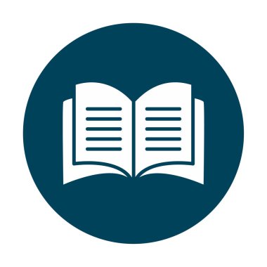 Basit Açık Kitap simgesi, vektör illüstrasyonu