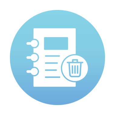 Basit not defteri arayüzü simgesi, vektör illüstrasyonu