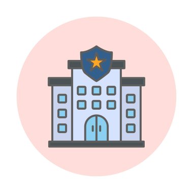 Polis karakolu simgesi, vektör illüstrasyonu basit tasarım