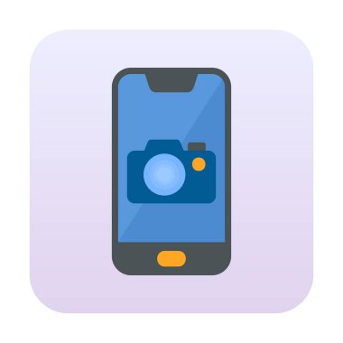 Akıllı telefon kamera simgesi, vektör illüstrasyonu 