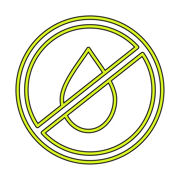 Basit Su Yok veya Sıvı Simge Yok, vektör illüstrasyonu