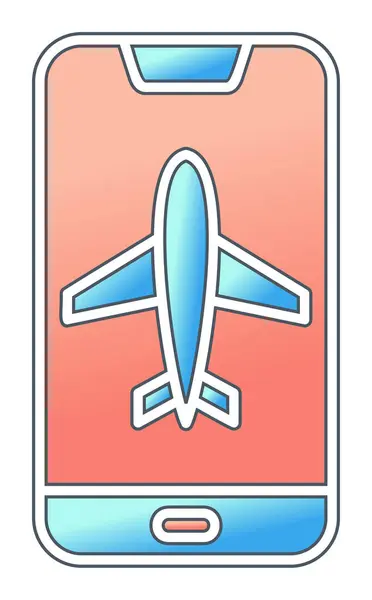 stock vector Airplane Mode on smartphone screen, vector illustration 