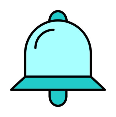 Basit Bildirim Zili simgesi, vektör illüstrasyonu