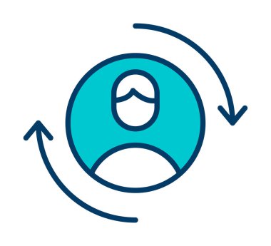 Ziyaretçi web simgesi, vektör illüstrasyonu geri getiriliyor