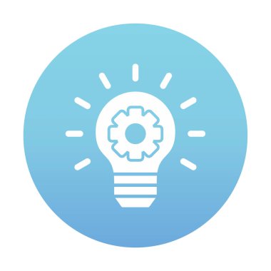 Fikir ampul ikonu vektör illüstrasyonu             