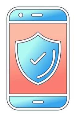 Güvenlik Düz simgesi, Kalkanlı Telefon 