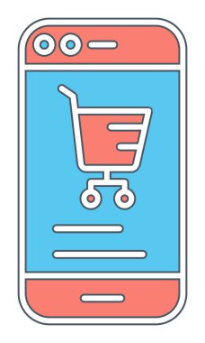 Basit Çevrimiçi Telefon Pazarlama simgesi, vektör illüstrasyonu