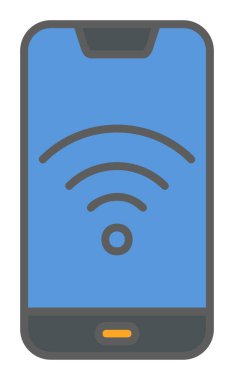 Akıllı telefon kablosuz interneti. Web simgesi basit illüstrasyon