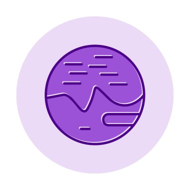 Gezegen ve vektör illüstrasyonlu uzay simgesi