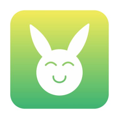 Şirin gülümseyen tavşan ikonu, vektör çizimi 