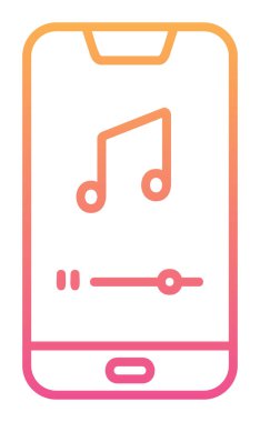 Mobil Müzik Oynatıcı ikon vektör illüstrasyonu