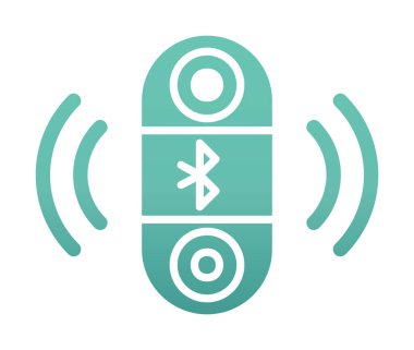 Bluetooth hoparlör simgesi, vektör illüstrasyonu basit tasarım