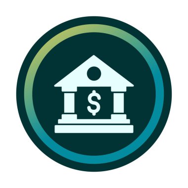 Beyaz arka plan üzerinde izole banka simgesi