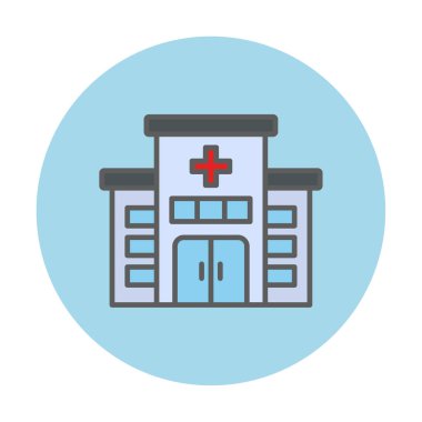 Basit hastane binası düz biçim simgesi ögesi