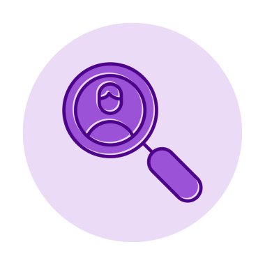 Arama insanları konsepti, büyütme cam ikon çizimi