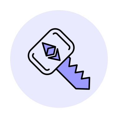 Ethereum anahtar simgesi, vektör illüstrasyon tasarımı