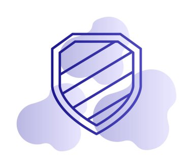 Güvenlik kalkanı simgesi, vektör illüstrasyonu