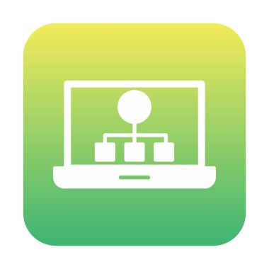 Basit Laptop Ekran simgesi, vektör illüstrasyonu