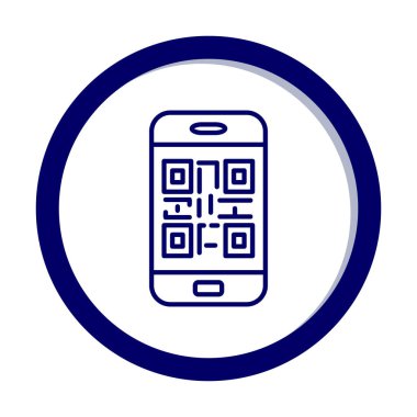 Akıllı telefon ekranındaki qr kodu beyaz arkaplanda izole edilmiş