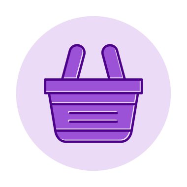 Alışveriş sepeti ikonu vektör illüstrasyonu          