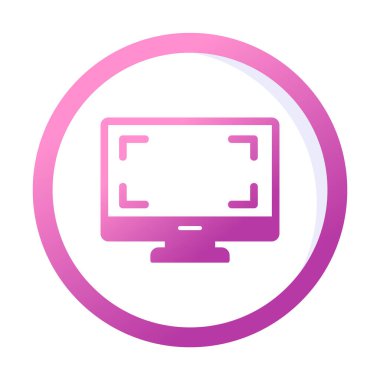 bilgisayar izleme simgesi, vektör illüstrasyonu basit tasarım