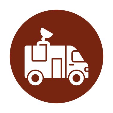 News Van düz vektör simgesi